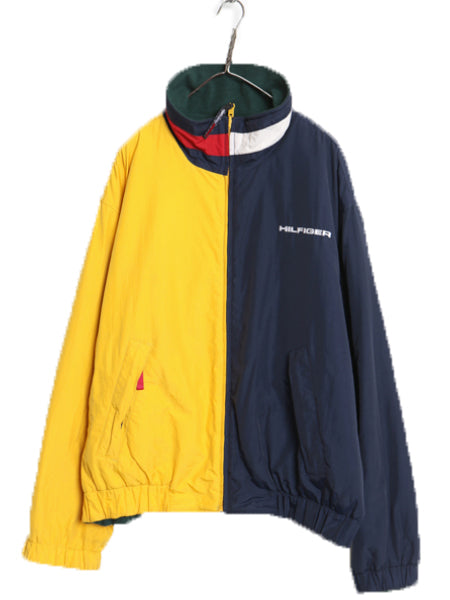 90s トミーヒルフィガー リバーシブル セーリング ジャケット メンズ L 古着 オールド ナイロン フリース フルジップ ブルゾン ジャンパー