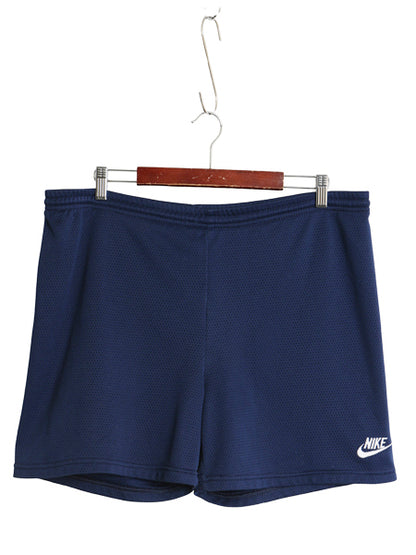 90s ナイキ メッシュ ショートパンツ メンズ L 旧タグ オールド ショーツ 短パン スウッシュ ワンポイント トレーニング スポーツ ネイビー