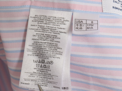 ブルックスブラザーズ ストライプ 長袖 シャツ レディース M / 古着 コットン ストレッチ ワイシャツ ノーアイロン 細身 ビジネス きれいめ
