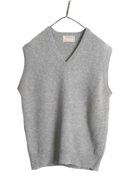 80s USA製 エルエルビーン ラム ウール ニット ベストメンズ レディース M 古着 ヴィンテージ Vネック プルオーバー セーター 無地 重ね着