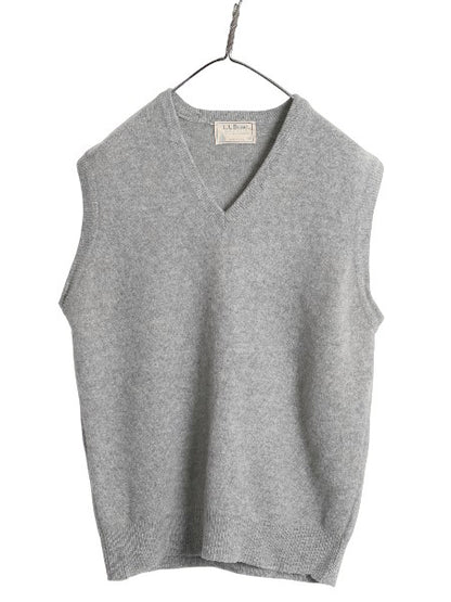 80s USA製 エルエルビーン ラム ウール ニット ベストメンズ レディース M 古着 ヴィンテージ Vネック プルオーバー セーター 無地 重ね着