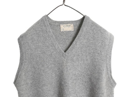 80s USA製 エルエルビーン ラム ウール ニット ベストメンズ レディース M 古着 ヴィンテージ Vネック プルオーバー セーター 無地 重ね着
