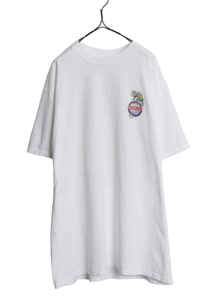 90s ★ バドワイザー カメレオン イラスト プリント Tシャツ メンズ XL 古着 グラフィック ビール 当時物 企業物 アニマル キャラクター 白