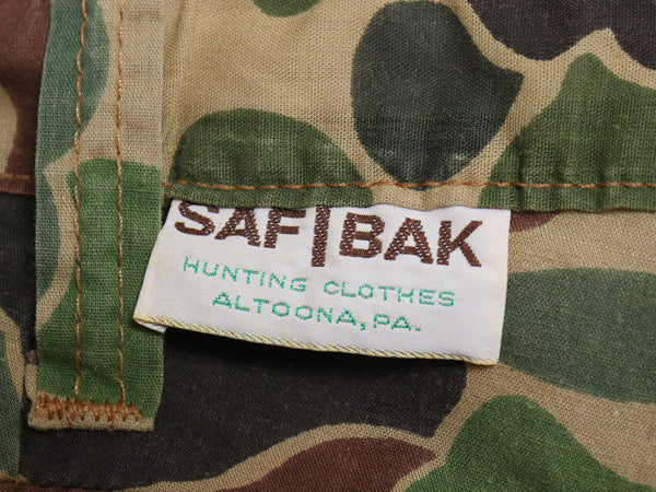 70s SAFTBAK ダックハンターカモ ハンティング パンツ 実寸 34 31 / ヴィンテージ アウトドア 薄手 コットン ストレート ノータック 迷彩柄