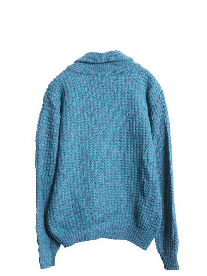 80s ウールリッチ ショールカラー ニット セーター レディース L 紺タグ ヴィンテージ アウトドア ウール リブ編み チャンキー ローゲージ