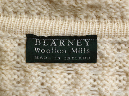 アイルランド製 BLARNEY WOOLLEN MILLS フィッシャーマン フルジップ ニット パーカー メンズ レディース L ウール セーター カーディガン