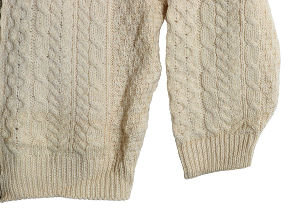アイルランド製 BLARNEY WOOLLEN MILLS フィッシャーマン フルジップ ニット パーカー メンズ レディース L ウール セーター カーディガン