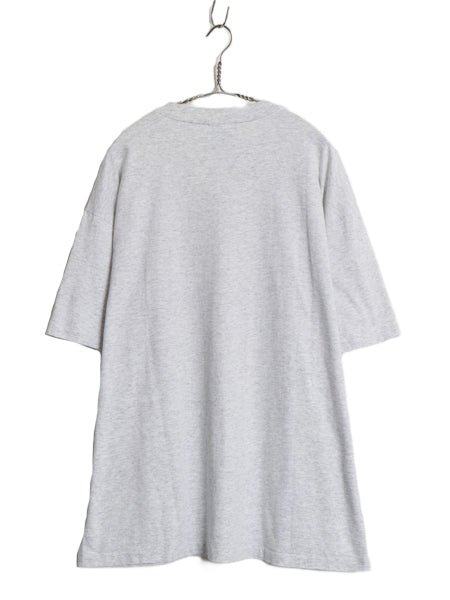 90s USA製 アート メッセージ イラスト プリント Tシャツ メンズ XL オールド グラフィック シングルステッチ 地球 大きいサイズ 霜降り 灰