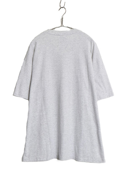 90s USA製 アート メッセージ イラスト プリント Tシャツ メンズ XL オールド グラフィック シングルステッチ 地球 大きいサイズ 霜降り 灰