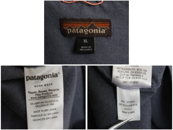パタゴニア ウエスタン スナップ シャツ メンズ XL / 18年製 長袖シャツ ストレッチ スナップボタン ヘンプ 無地 カジュアル 大きいサイズ