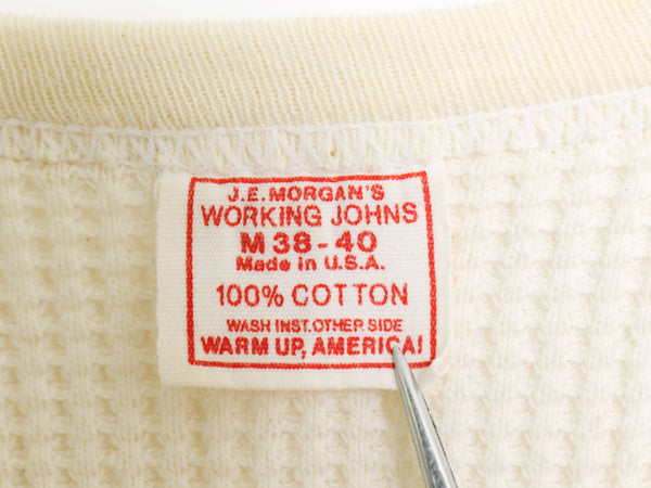80s USA製 ジェーイーモーガン 長袖 サーマル Tシャツ M 小さめ メンズ S 程 ヴィンテージ 100% コットン アンダーシャツ 無地 ナチュラル