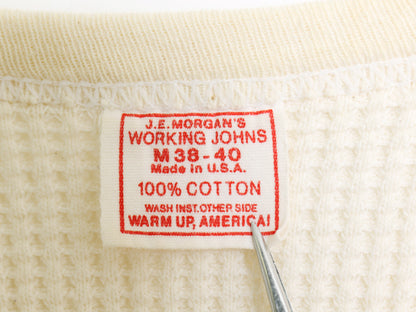 80s USA製 ジェーイーモーガン 長袖 サーマル Tシャツ M 小さめ メンズ S 程 ヴィンテージ 100% コットン アンダーシャツ 無地 ナチュラル