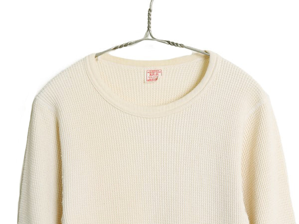 80s USA製 ジェーイーモーガン 長袖 サーマル Tシャツ M 小さめ メンズ S 程 ヴィンテージ 100% コットン アンダーシャツ 無地 ナチュラル