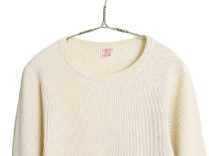 80s USA製 ジェーイーモーガン 長袖 サーマル Tシャツ M 小さめ メンズ S 程 ヴィンテージ 100% コットン アンダーシャツ 無地 ナチュラル