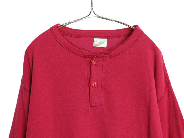 80s USA製 エルエルビーン ヘンリーネック 長袖 Tシャツ メンズ XL 程 古着 ヴィンテージ ロンT アンダーシャツ ロングスリーブ 2レイヤー