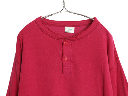 80s USA製 エルエルビーン ヘンリーネック 長袖 Tシャツ メンズ XL 程 古着 ヴィンテージ ロンT アンダーシャツ ロングスリーブ 2レイヤー