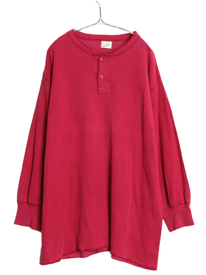 80s USA製 エルエルビーン ヘンリーネック 長袖 Tシャツ メンズ XL 程 古着 ヴィンテージ ロンT アンダーシャツ ロングスリーブ 2レイヤー
