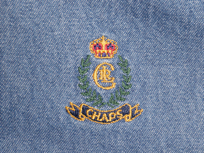 90s チャップス ラルフローレン 長袖 ボタンダウン デニム シャツ メンズ M / オールド 長袖シャツ ワンポイント カジュアル ポケット付き