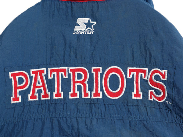 90s ペイトリオッツ 中綿 ナイロン ジャケット メンズ XL オールド NFL オフィシャル スターター スタジャン アメフト ベンチコート フード