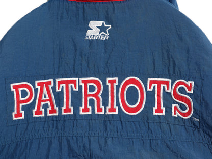 90s ペイトリオッツ 中綿 ナイロン ジャケット メンズ XL オールド NFL オフィシャル スターター スタジャン アメフト ベンチコート フード