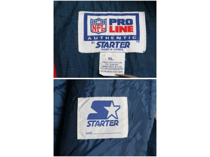90s ペイトリオッツ 中綿 ナイロン ジャケット メンズ XL オールド NFL オフィシャル スターター スタジャン アメフト ベンチコート フード