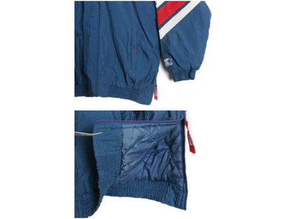 90s ペイトリオッツ 中綿 ナイロン ジャケット メンズ XL オールド NFL オフィシャル スターター スタジャン アメフト ベンチコート フード