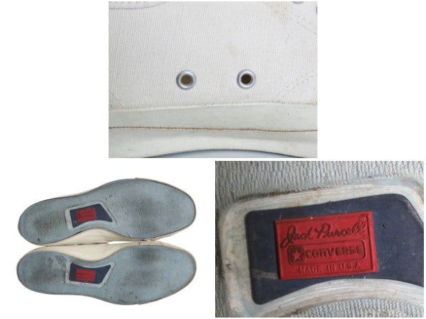 90s USA製 ★ コンバース ジャックパーセル 10 28.5cm アメリカ製 90年代 オールド Converse Jack Purcell スニーカー ヒゲ スマイル 白 靴