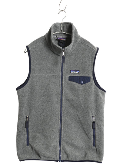 パタゴニア ライトウェイト シンチラ スナップT フリース ベスト メンズ S / 15年製 前開き 重ね着 アウトドア ハイネック フルジップ 濃灰