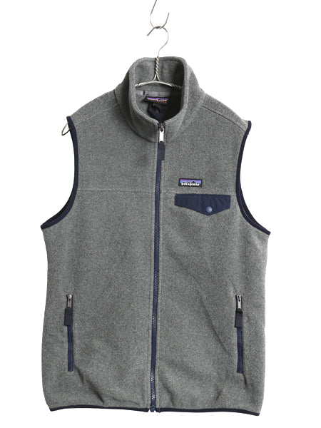 パタゴニア ライトウェイト シンチラ スナップT フリース ベスト メンズ S / 15年製 前開き 重ね着 アウトドア ハイネック フルジップ 濃灰
