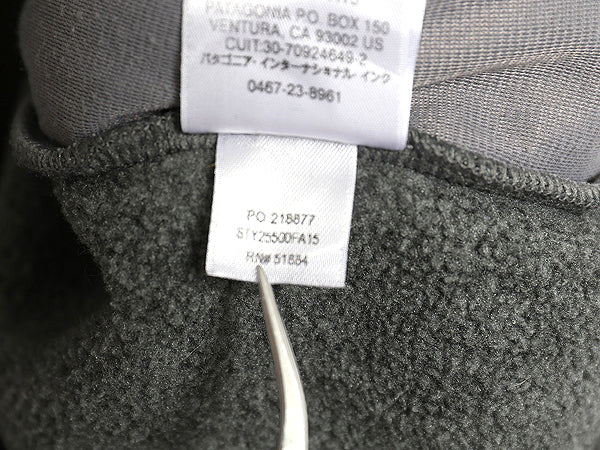 パタゴニア ライトウェイト シンチラ スナップT フリース ベスト メンズ S / 15年製 前開き 重ね着 アウトドア ハイネック フルジップ 濃灰