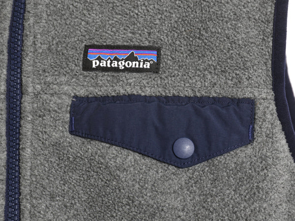 パタゴニア ライトウェイト シンチラ スナップT フリース ベスト メンズ S / 15年製 前開き 重ね着 アウトドア ハイネック フルジップ 濃灰