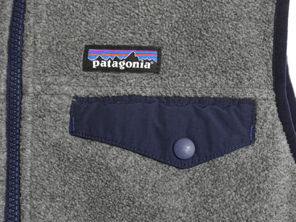 パタゴニア ライトウェイト シンチラ スナップT フリース ベスト メンズ S / 15年製 前開き 重ね着 アウトドア ハイネック フルジップ 濃灰
