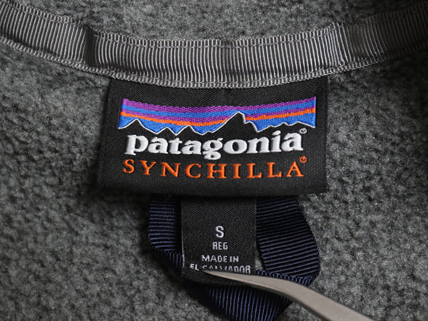 パタゴニア ライトウェイト シンチラ スナップT フリース ベスト メンズ S / 15年製 前開き 重ね着 アウトドア ハイネック フルジップ 濃灰
