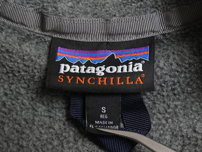 パタゴニア ライトウェイト シンチラ スナップT フリース ベスト メンズ S / 15年製 前開き 重ね着 アウトドア ハイネック フルジップ 濃灰