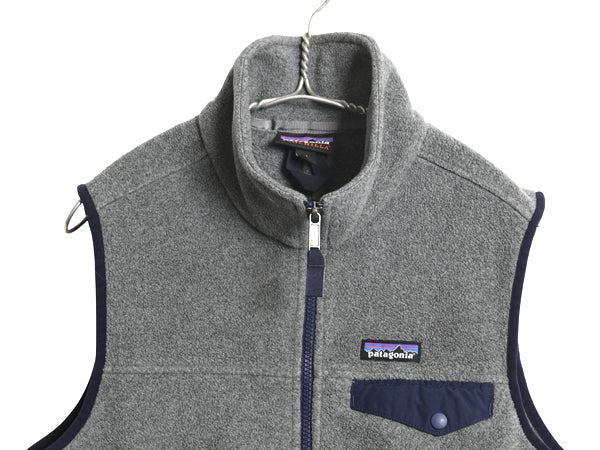 パタゴニア ライトウェイト シンチラ スナップT フリース ベスト メンズ S / 15年製 前開き 重ね着 アウトドア ハイネック フルジップ 濃灰