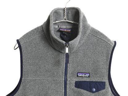 パタゴニア ライトウェイト シンチラ スナップT フリース ベスト メンズ S / 15年製 前開き 重ね着 アウトドア ハイネック フルジップ 濃灰