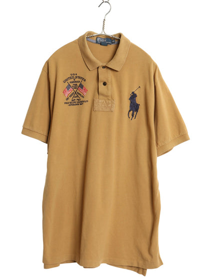 00s ビッグポニー ポロ ラルフローレン 鹿の子 半袖 ポロシャツ メンズ XL オールド 半袖シャツ ラガーシャツ タイプ 大きいサイズ 星条旗