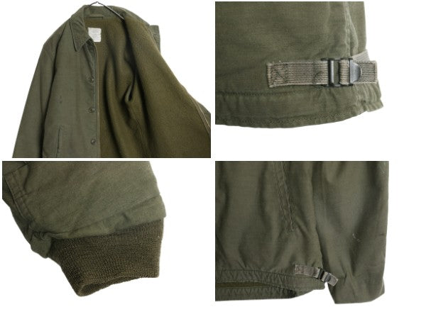80s ★ 米軍実物 USN ネイビー A-2 デッキ ジャケット メンズ M 程 89年製 ヴィンテージ NAVY ミリタリー 軍物 裏ボア ブルゾン ステンシル