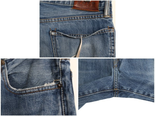 ポロ ラルフローレン デニム パンツ メンズ 34 32 ヴィンテージ 加工 ジーンズ ジーパン ストレート ヒゲ アタリ クラッシュ ダメージ 赤耳
