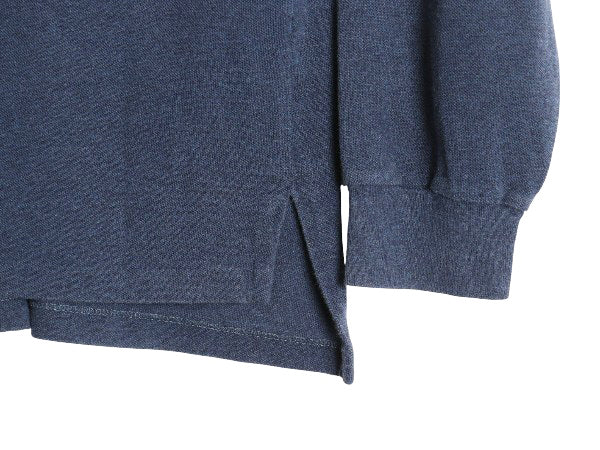 90s ポロ ラルフローレン 鹿の子 長袖 ポロシャツ メンズ XL 古着 オールド 長袖シャツ コットン カットソー ワンポイント 大きいサイズ 紺