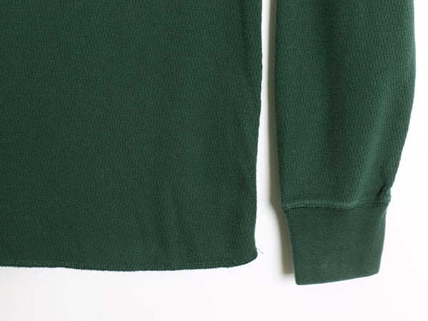 ジェイクルー ヘンリーネック 長袖 サーマル Tシャツ M 復刻 巨人タグ アンダーシャツ ワッフル ロンT インナー カットソー 無地 グリーン