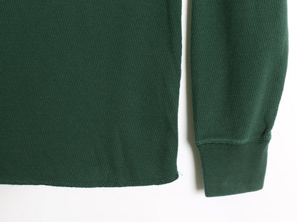 ジェイクルー ヘンリーネック 長袖 サーマル Tシャツ M 復刻 巨人タグ アンダーシャツ ワッフル ロンT インナー カットソー 無地 グリーン