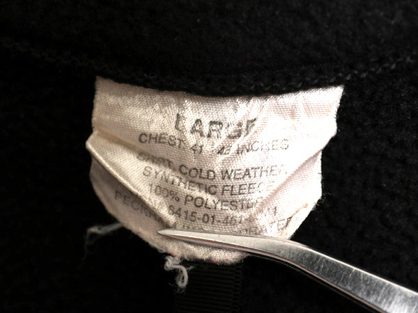 00s 米軍実物 ECWCS GEN2 フルジップ フリース ジャケット メンズ L 01年製 オールド ミリタリー アーミー ブルゾン 軍物 黒 ポーラテック