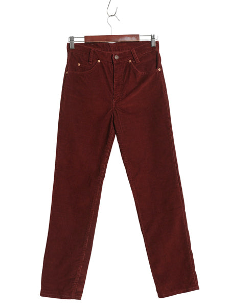 80s USA製 リーバイス 705 細畝 コーデュロイ パンツ 実寸 29 29 / 古着 ヴィンテージ スリム ストレート コーズ ボトムス バーガンディー