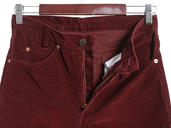 80s USA製 リーバイス 705 細畝 コーデュロイ パンツ 実寸 29 29 / 古着 ヴィンテージ スリム ストレート コーズ ボトムス バーガンディー