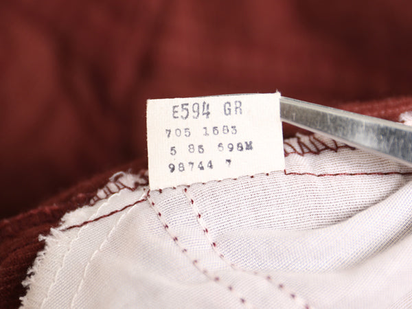 80s USA製 リーバイス 705 細畝 コーデュロイ パンツ 実寸 29 29 / 古着 ヴィンテージ スリム ストレート コーズ ボトムス バーガンディー