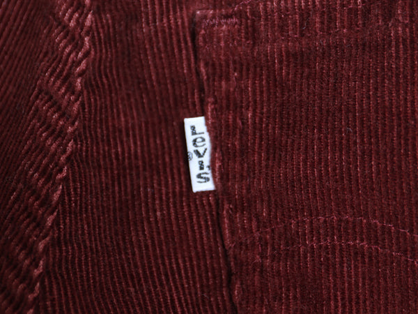 80s USA製 リーバイス 705 細畝 コーデュロイ パンツ 実寸 29 29 / 古着 ヴィンテージ スリム ストレート コーズ ボトムス バーガンディー