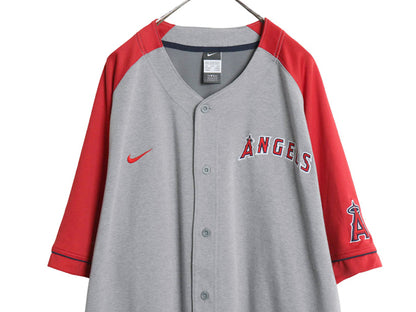 エンゼルス ベースボール シャツ メンズ XXL / MLB オフィシャル ナイキ 大リーグ スウッシュ ユニフォーム スウェット 野球 大きいサイズ