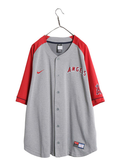 エンゼルス ベースボール シャツ メンズ XXL / MLB オフィシャル ナイキ 大リーグ スウッシュ ユニフォーム スウェット 野球 大きいサイズ