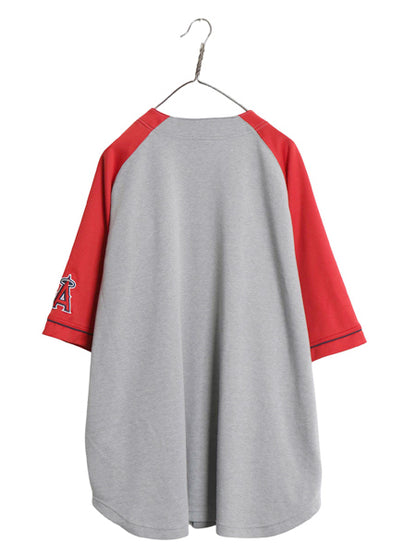 エンゼルス ベースボール シャツ メンズ XXL / MLB オフィシャル ナイキ 大リーグ スウッシュ ユニフォーム スウェット 野球 大きいサイズ